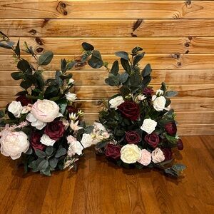 Elegant ling moments Floral Display with Burgundy,pink&white Roses wedding